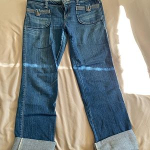 Medium dark blue jeans